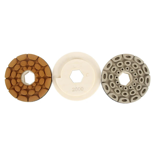 TRUE SHINE 2023 Wet Snail Lock Floor Polishing Pads for Stone Deburring Foam Rigid Plastic Layer OEM Medium Abrasive Grit