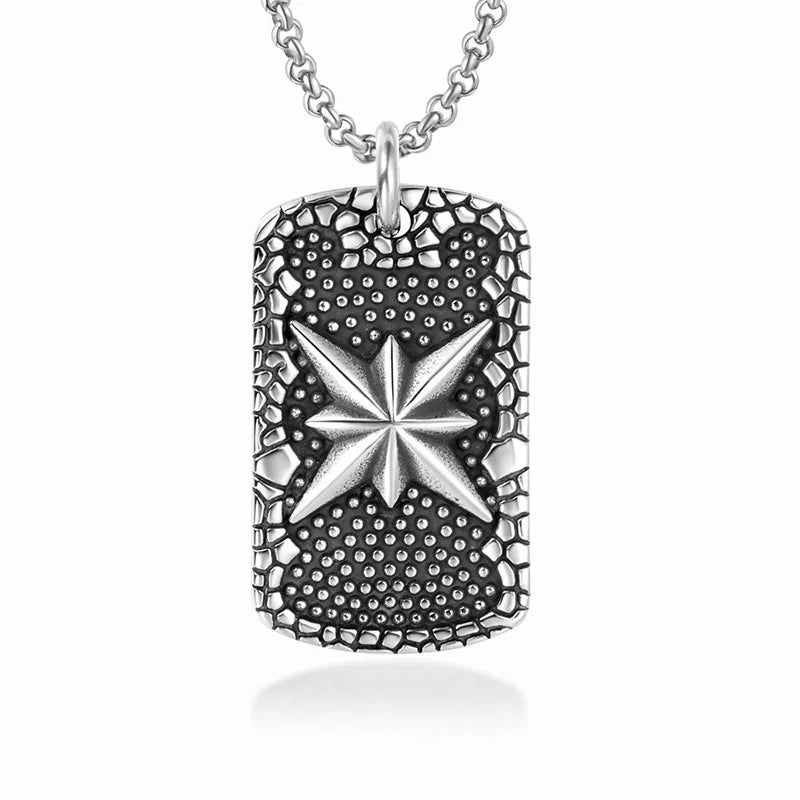 Cool Gothic Champion Jewelry Stainless Steel Castings Men's Necklace Rectangle Pendant for Student Graduation Award