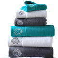 Luxury 100% Organic Cotton Terry Towel Set | Grey White Large Bath & Hand Towels | Custom Logo High Absorption