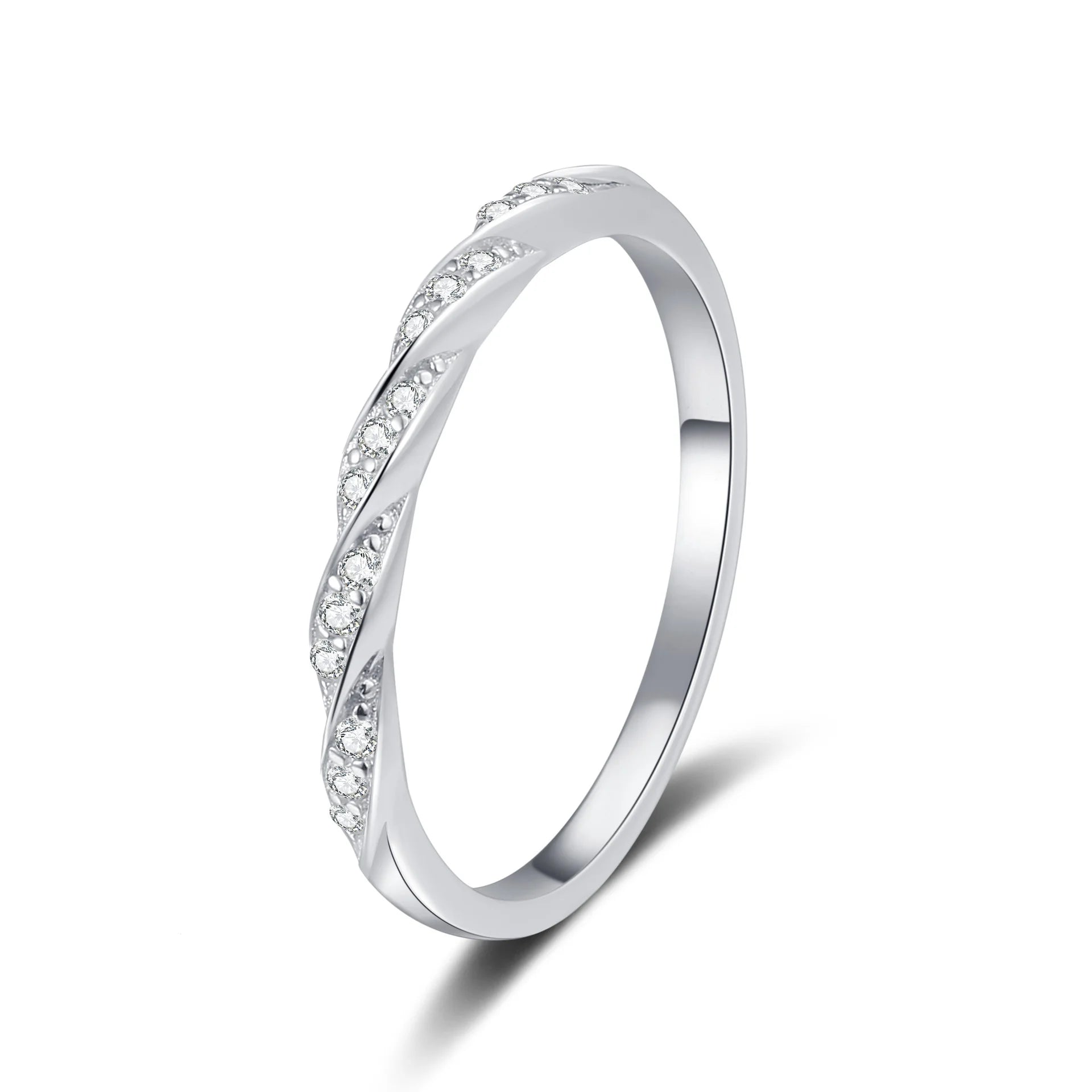 Fashion New Design 925 Sterling Silver Surround Small Diamond Moissanite Shine Ring Wedding Engagement Jewelry for Women