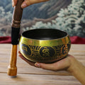 Hot Selling Handmade Buddha Music Bowl Feng Shui Style Bronze Chime Song Bowl Yoga Meditation Polished Leather Technique Custom
