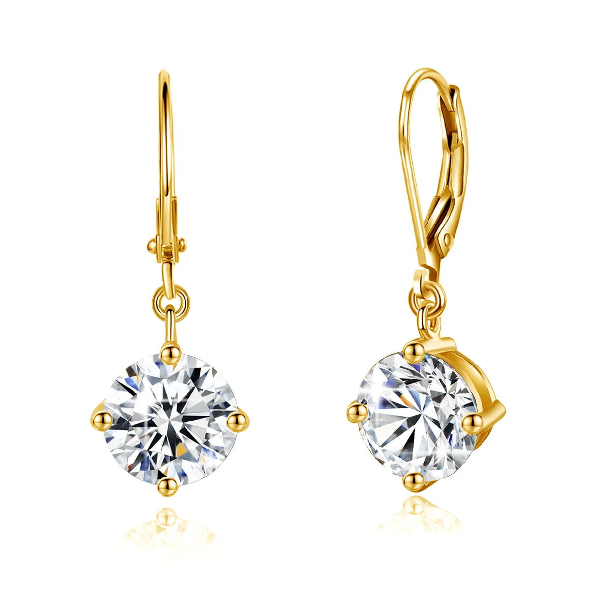 Fine Jewelry Woman Valentine's Day Christmas Gift Engagement Wedding 0.5ct 0.8ct 1.2ct Moissanite Diamond French Long Earrings MegaBDM