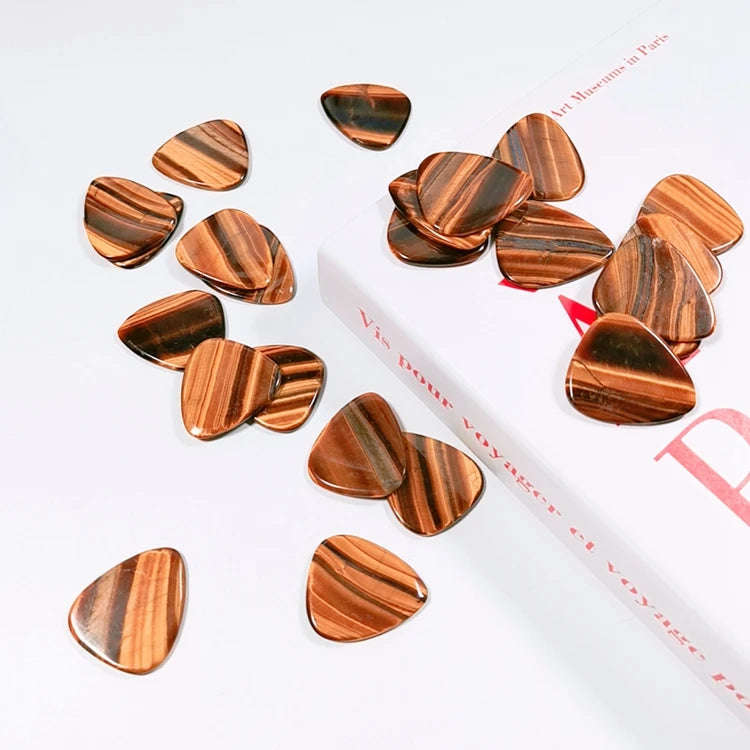 HZ Crystal Hotsale Yellow Tiger Eye Guitar Pick Bulk Guitar Picks