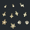 14K Gold Filled Jewelry Charm with Zircon Initial Cross Heart Star Pendant for Bracelet Necklace Earring Jewelry Making