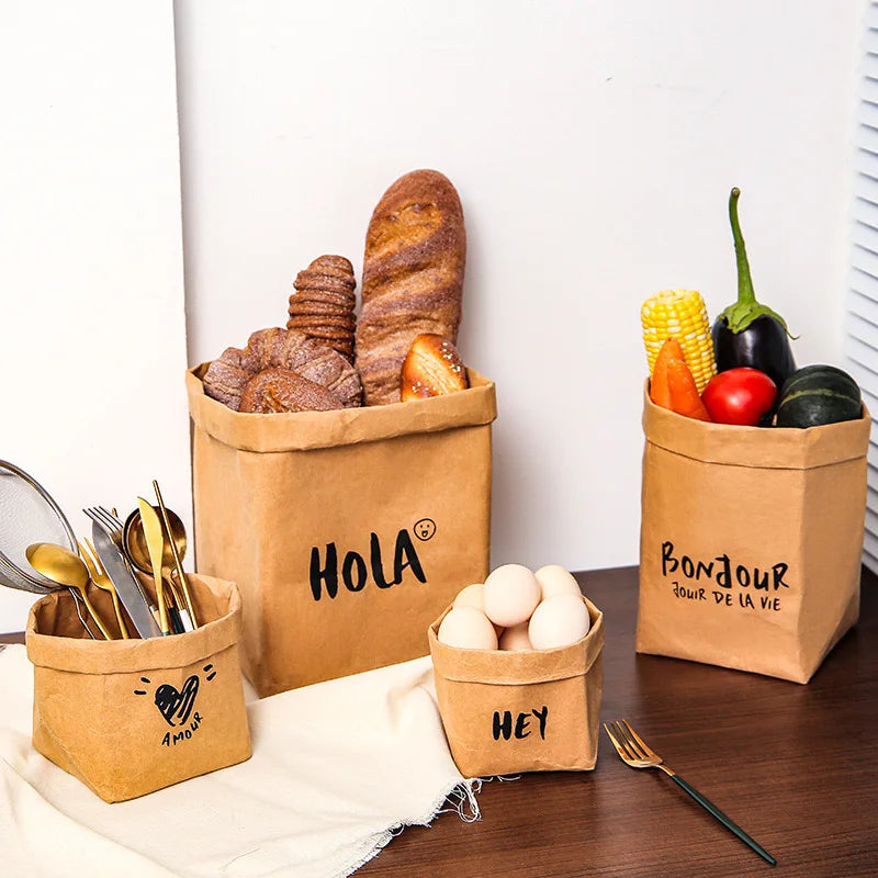 Waterproof Paper Flower Pot Holder Eco-Friendly Heavy-Duty Washable Kraft Paper Reusable Flower Gift Food Packing Bag