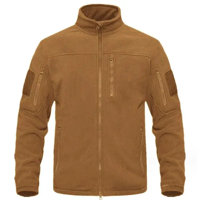 Outdoor Sports Tactical Fleece Jacket for Autumn Winter Men's Standing Collar Fleece Jacket Warmth Mountaineering Jackets