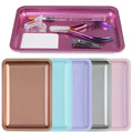 6 Colors Stainless Steel Tray Nail Jewelry Organizer Tray Nail Tool Brush Storage Tray