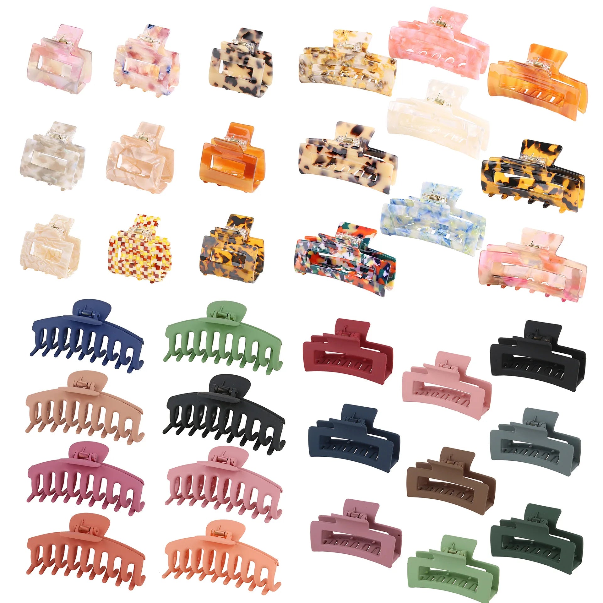 SongMay Elegant Tortoise Acetic Acid Multi-Size Hair Claw Clip for Women Korean Designer Fashionable Hair Accessories