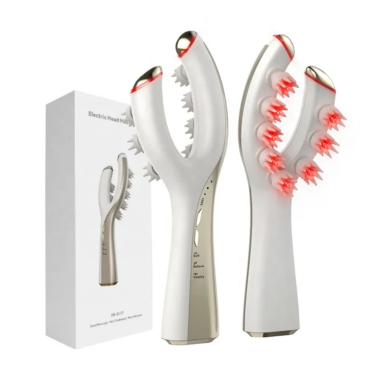 Fashion Electric Scalp Massager with Plastic Handle Hair Growth Device Hair Treatment Machine Silicone Scalp Massage Brush