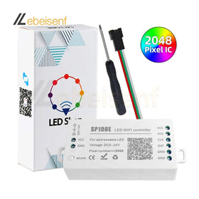 Smart SP108E LED Wi-Fi Remote Control DC 5-24V 2048 Pixel IC WS2812B APA102 Addressable Light Strip Controller