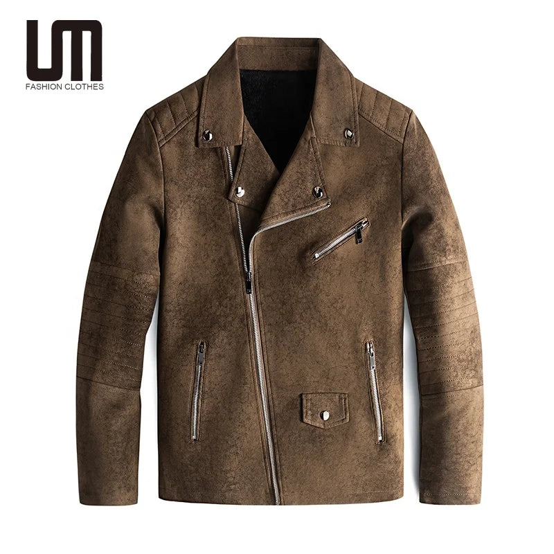 Liu Ming Oem Odm Trending Autumn Winter Vintage Men s Casual Faux Leather Coats Zipper Jackets