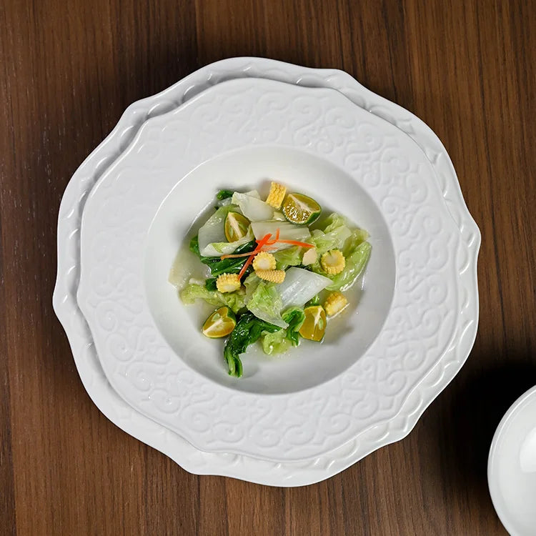 PITO HoReCa OEM Porcelain Dinner Set Tableware Hotel Restaurant Porcelain Dishes Set Ceramic Dining Plate Set