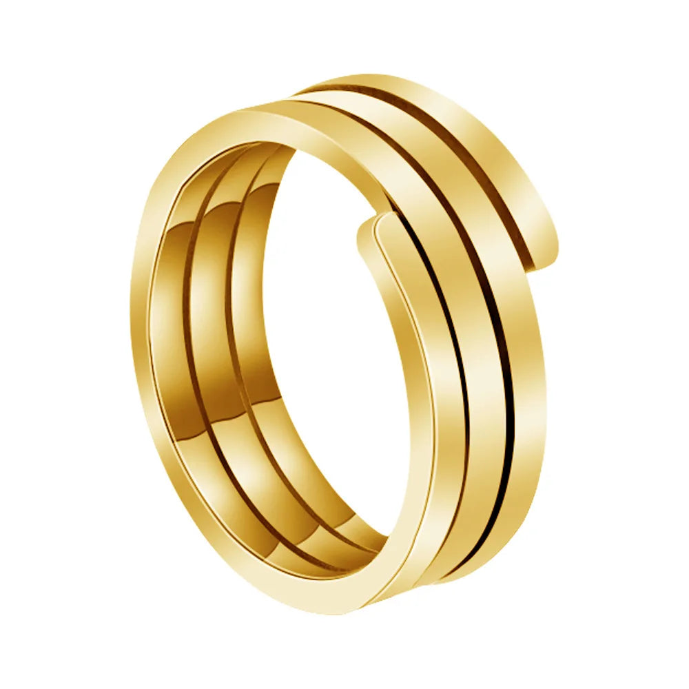 New Design Rings Jewelry Simple Stainless Steel Adjustable Finger Ring for Men Women