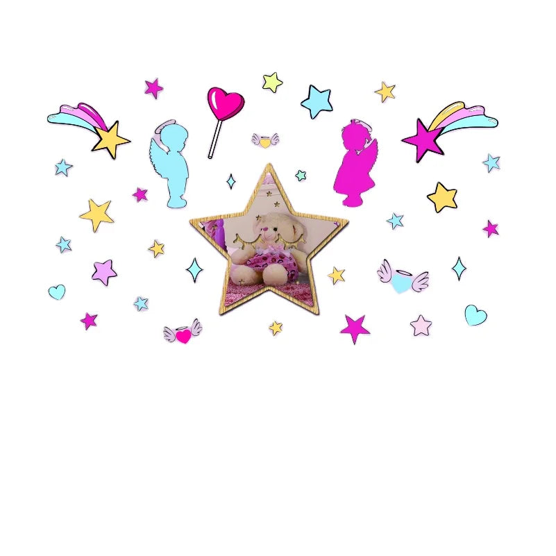 Stars Horse Cloud Goose Reflective Acrylic Wall Decorative Stickers Frameless Household Assembly Plastic Mirror Decoration