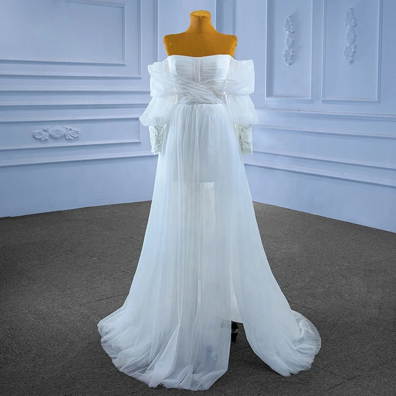 Jancember RSM67537 Ivory Princess Bridal Ruffle Vestido De Noiva Wedding Dresses