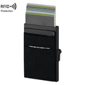 Yamo Front Pocket Fashion Business Card Case RFID Credit Card Holder Aluminum Laser Printed Slim Card Wallet No Closure