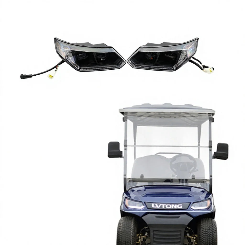Icon Cart Parts Front Headlight for LVTONG ECAR ICON A827 Electric Golf Cart LED Lamp OEM 3.202.01.010021 3.202.01.010022 MegaBDM