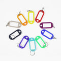 Fast Shipping Colorful Lightweight Luggage ID Label Name Key Tags Split Ring Plastic Hotel Motel Keychain with Custom Logo