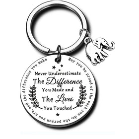 Never Underestimate the Difference Thank You Keychain Retirement Leaving Gift for Colleagues Teacher Gift Inspirational Keychain