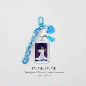 Custom Personalized Kawaii Idol 1inch Photo Holder Keychain Pendant ID Photo Protect Case Gift School Office Stationery