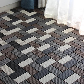 Wholesale Exterior Uv-Resistant Anti-Slip DIY Interlocking Deck Tiles Wpc Composite Decking Wpc Decking Outdoor