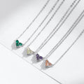 Hot Selling Birthstone Necklace Set Silver Plated 5A Zircon Necklace Heart Shape Pendant 925 Sterling Sliver Necklace for Gift