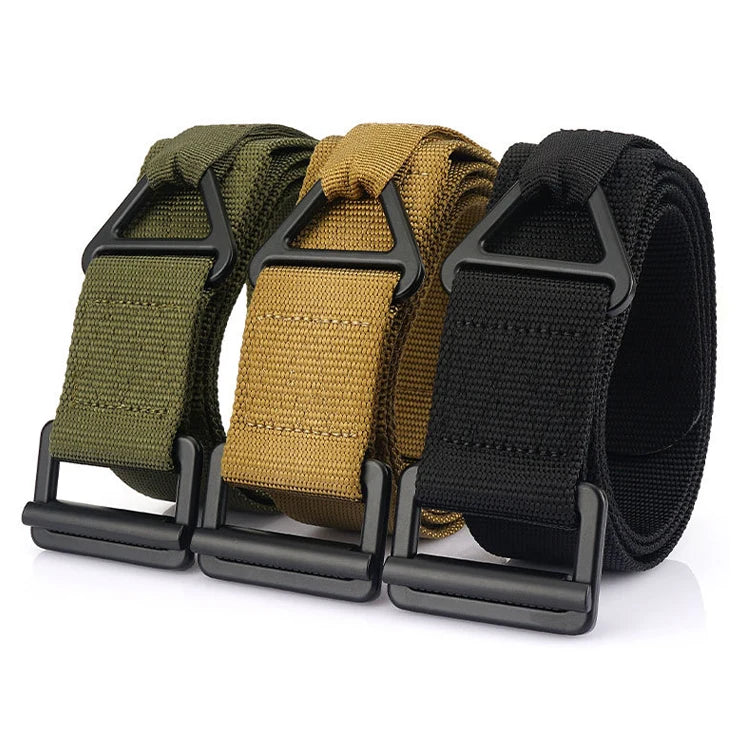 Wholesale 43mm Outdoor Men's Tactical Nylon Training Belt  With Triangle D-Ring V-ring Rigger Belt Tactical Web Belt