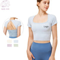 Women's Custom Logo Active Workout Clothing Slimming Fitness Yoga Top Breathable and Quick Dry Backless Design