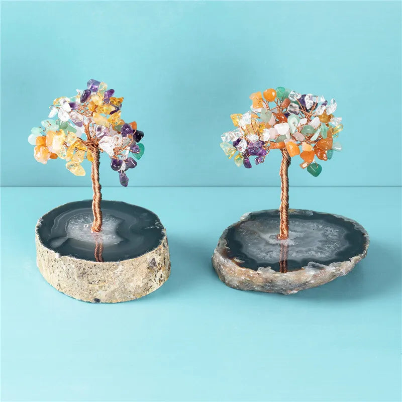 Crafts 2026 Wholesale Natural Gemstone Polished Crystal Healing Stone Tree for Healing Decoration Gift