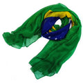 New Arrival Ladies Long Voile Scarf Big Size Brazilian Flag Print on Durable Polyester for Autumn Season