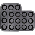 Hot Set Non-stick Mini Carbon Steel 12 Cups Round Muffin Cake Baking Tray Pan for Oven Baking Muffin Pan Cake Mold Bake Tray