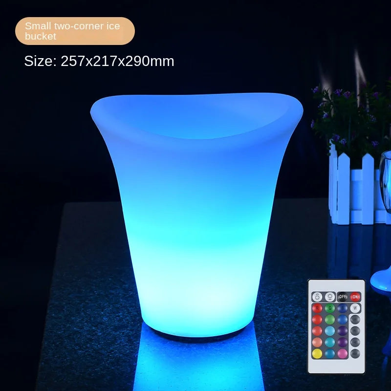 Outdoor Bar Ktv Anti-fall Waterproof Adjustable 16-Color Dazzle Strap Remote Control PE BT Music LED Light up Ice Bucket