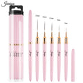 Nail Brushes Liner Detail Pink Metal Handle Nylon/ Kolinsky Hair Nail Art Brush Tool for Nail Art Striping Brush