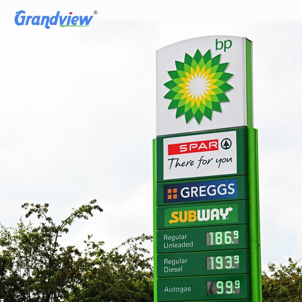 Professional New Designs Mobile Fuel Portable Petrol Station Canopy Led Pylon Sign