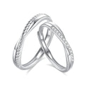 FDJZ-308 925 Sterling Silver Lines Twining Romantic Adjustable Classic Wedding Engagement Couple Rings for Women Men