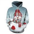 Fitspi Men Clothes Fashion Christmas Hoodies Santa Claus Casual Tracksuits Large Ugly Novelty Snowman 3d Print Hooded Sweatshirt