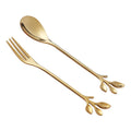 Factory Wholesale Hot Sale Creative Fruit Leaf Honey Bird's Nest Coffee Gift Stainless Steel Spoon Fork
