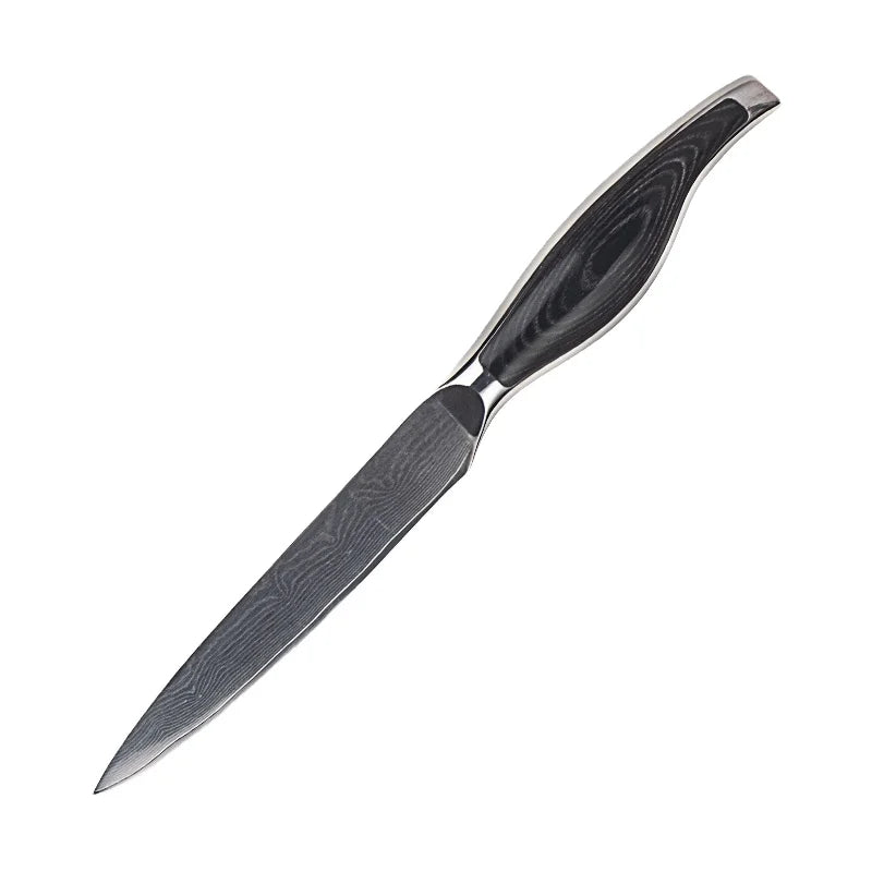 5 Inch Hotsale Eco-Friendly VG-10 67 Layers Damascus Steel Kitchen Utility Knife with Pakka Wood+S/S 430 Handle