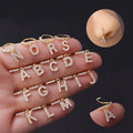 Fashionable 8 MM 18K Gold Plated Alphabet Dangling Nose Ring Micro Inlaid Zircon CZ 26 Initial Letter Nose Ring Piercing Jewelry