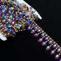 F031 Factory Wholesale Crystal Diamond Rhinestone Claw Chain Bling Rhinestones and Pearl Trimmings