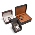 Custom Logo Gift Display OEM Packaging Storage Luxury Black Rigid Cardboard Watch Box Cases Matt Lamination Embossing Recyclable