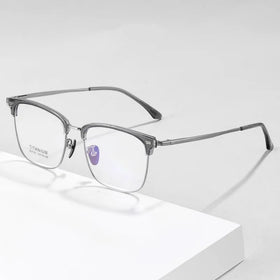 New Arrival Vintage square Pure Titanium Optical Glasses Men Women Half Frame Eyewear
