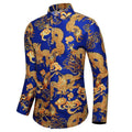 Autumn Spring Clothes Chinese Dragon Shirt Fashion Men Long Sleeves Blouse Print Hawaiian Beach Casual for Man