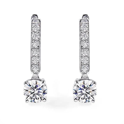 Hoop Earrings18K Gold Plated 925 Sliver Earring Hoop 6.5mm Moissanite  Statement Earrings for Women