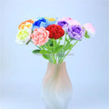 S066 Wholesale Colorful Woven Wine Glass Rose Flower Christmas Valentine's Day Gifts Handmade Knitting Crochet Rose Flowers