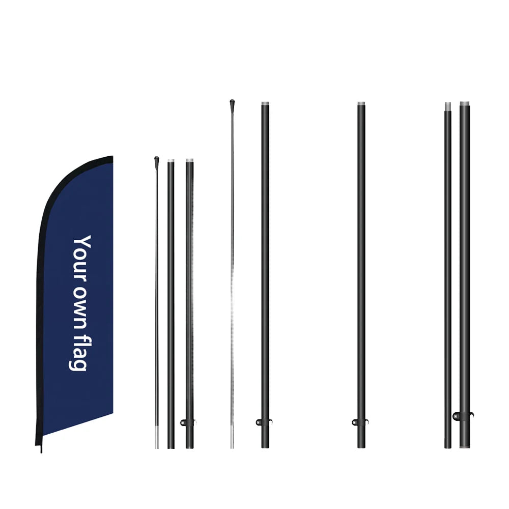 Feather Flag Pole Kit 3-5 Section Aluminum Modern Style Hanging Easy Assembly Outdoor Promotional Use POLE A-D CN;JIA