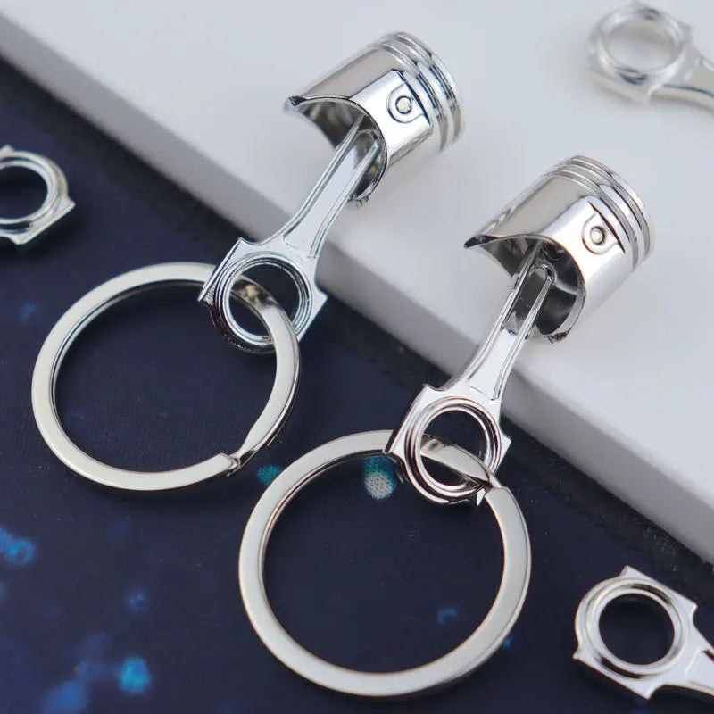 Car Engine Piston Style Keychain Creative Metal Piston Model Keyring Pendant Car KeyChain Accessories