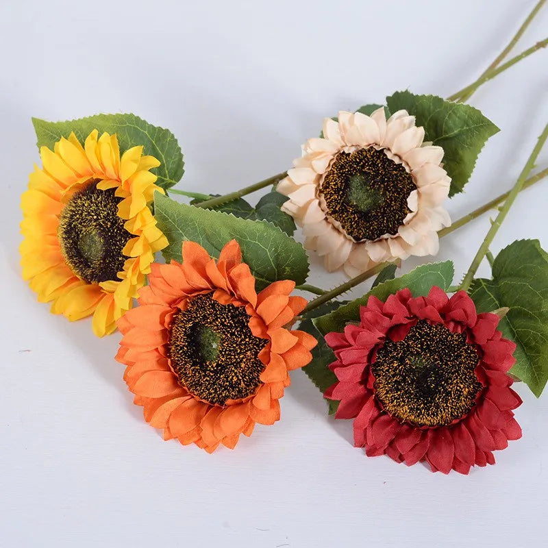 DREA 10cm Silk Sunflower Artificial Flower Graduation Bouquet Valentine's Day Gift Elegant Decorative Flowers