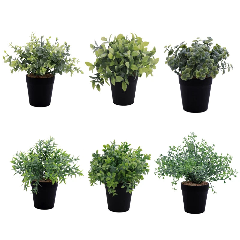 Lifelike Supplier Artificial Plants Eucalyptus Rosemary Leaves Artificial Grass Plastic Potted Plants Indoor Decoration