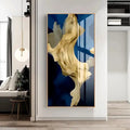 Modern Light Luxury Decorative Painting New Style Porch Crystal Porcelain Frame Painting Golden Abstract Glass Painting